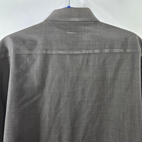 Men's Boss Hugo Boss Brown Gray Button-up Shirt Size Large - Picture 8 of 8